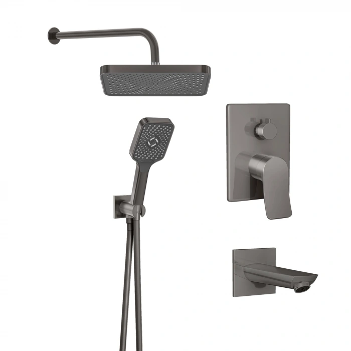 Valtemo VS-4408 - Valero Art Gray Ankastre Duş Seti – 3 Yollu