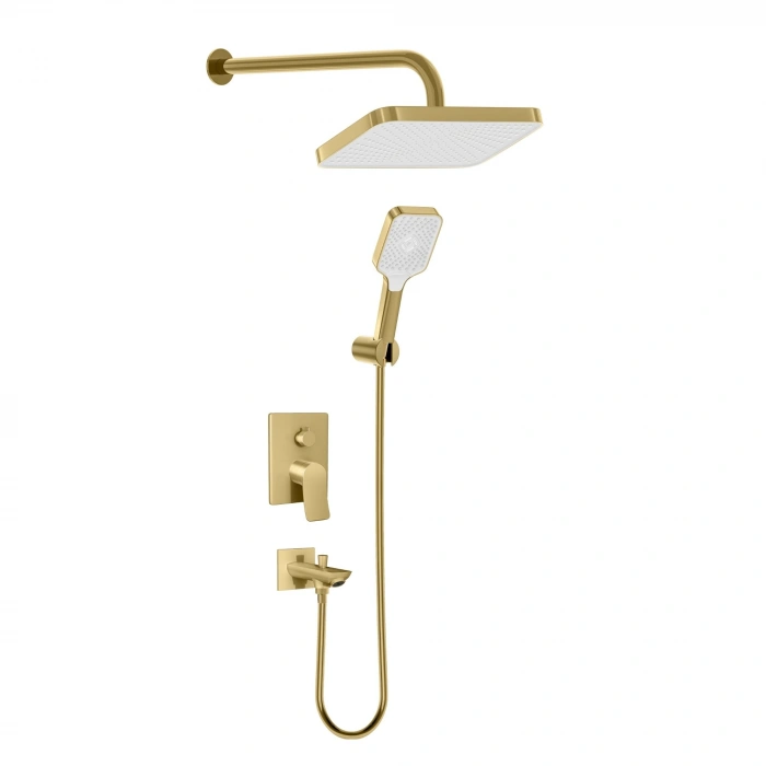 Valtemo VS-4411 - Valero Brushed Gold Pop-Up Ankastre Duş Seti – 2 Yollu