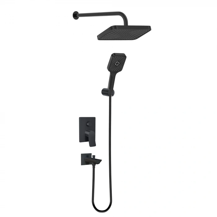 Valtemo VS-4413 - Valero Mat Siyah Pop-Up Ankastre Duş Seti – 2 Yollu