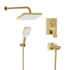 Valtemo VS-4411 - Valero Brushed Gold Pop-Up Ankastre Duş Seti – 2 Yollu