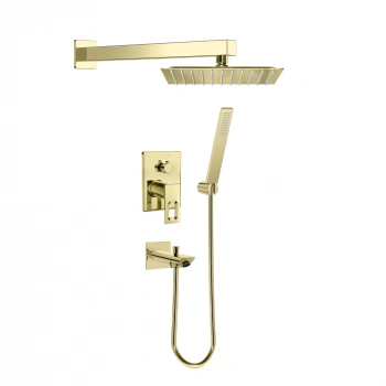 Valtemo VS-4403 - Quatro Shiny Gold Pop-Up Ankastre Duş Seti – 2 Yollu