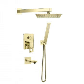 Valtemo VS-4404 - Quatro Shiny Gold Ankastre Duş Seti – 3 Yollu