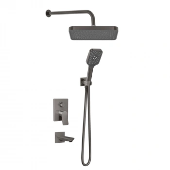 Valtemo VS-4408 - Valero Art Gray Ankastre Duş Seti – 3 Yollu