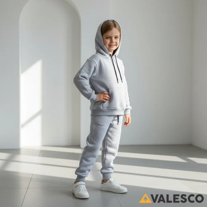 ÇOCUK KAPÜŞONLU SWEAT TAKIM ÜÇ İPLİK ŞARDONLU