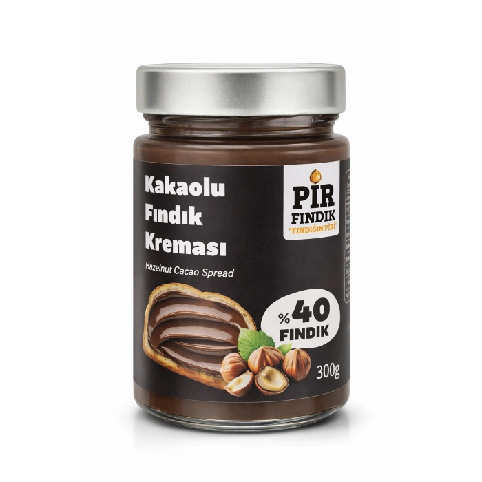 PİR FINDIK Kakaolu Fındık Kreması %40 Fındık – Palm Yağı İçermez, Katkısız & Glikozsuz Kahvaltılık