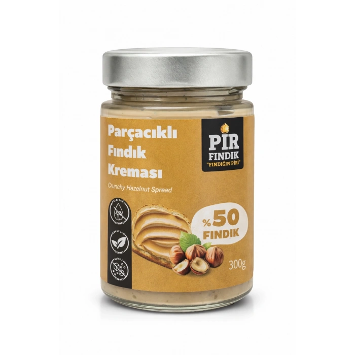 PİR FINDIK Fındık Parçacıklı Fındık Kreması %50 Fındık – Palm Yağı İçermez, Katkısız
