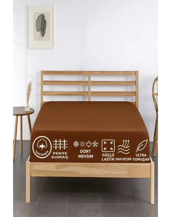 %100 PAMUK PENYE ÇARŞAF-LASTİKLİ