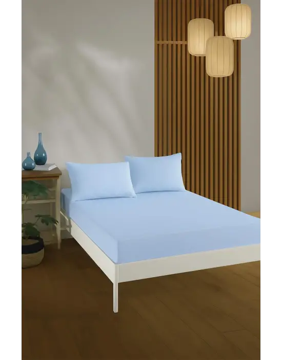 %100 PAMUKLU ÇİFT KİŞİLİK ÇARŞAF TAKIMI-LASTİKLİ