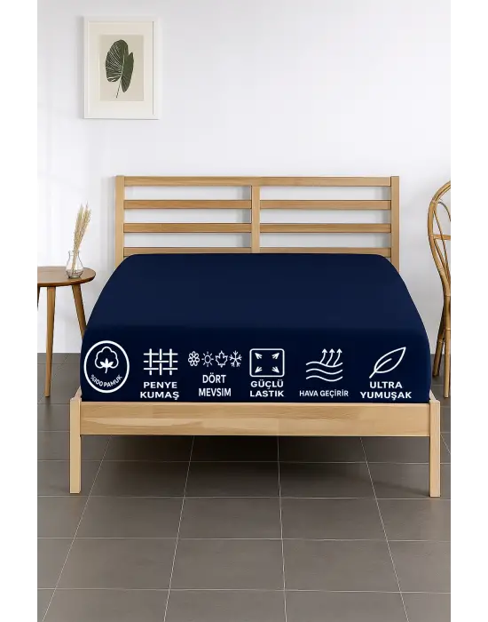 %100 PAMUKLU ÇİFT KİŞİLİK PREMİUM PENYE ÇARŞAF-LASTİKLİ