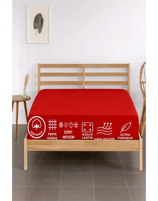 %100 PAMUKLU ÇİFT KİŞİLİK PREMİUM PENYE ÇARŞAF-LASTİKLİ