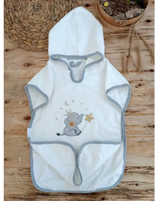 Sevimli Fil Nakışlı 4lü Bebek Havlu Silgi Takımı