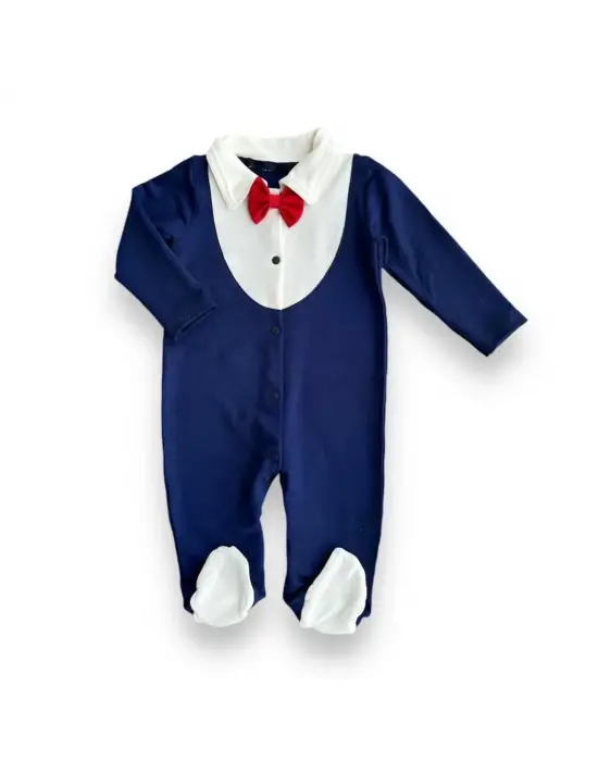 Zarif Bebek Tulumu Papyonlu Lacivert