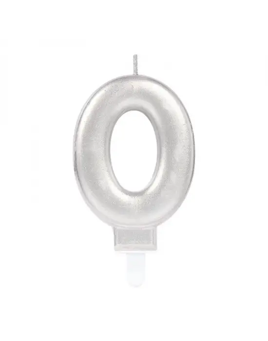 0 Rakam Mum Gümüş Renk