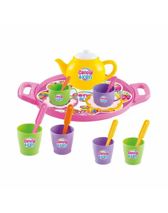 01593 CANDY TEPSİLİ ÇAY SET