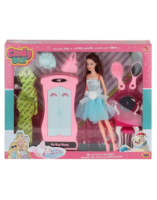 02453 Cindy Doll Dolaplı Makyaj Masalı Bebek -Oydaş Oyuncak