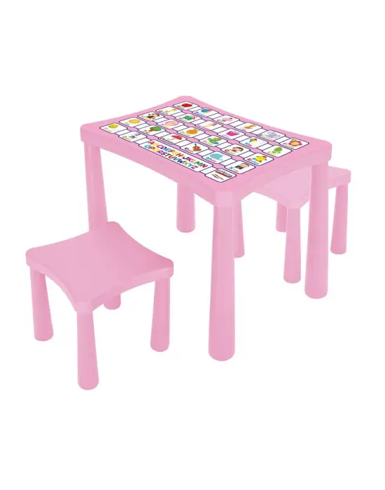 03 493 STORY İKİ TABURELİ MASA (PEMBE)