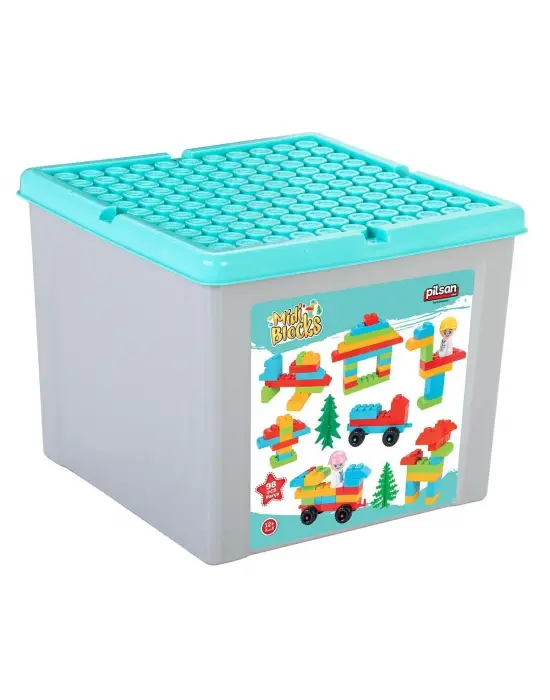 03 592 Midi Blok Seti 98 Parça 9 Litre Saklama Kabı -Pilsan Oyuncak