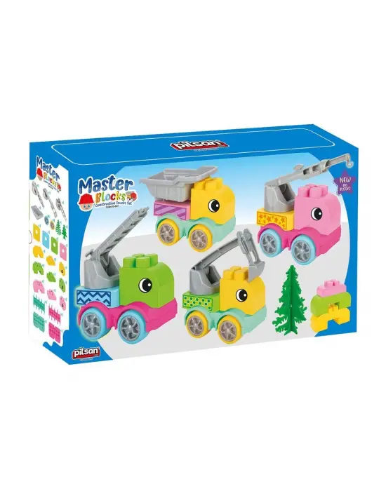 03 607 MASTER BLOKLAR İNŞAAT KAMYONLARI SETİ