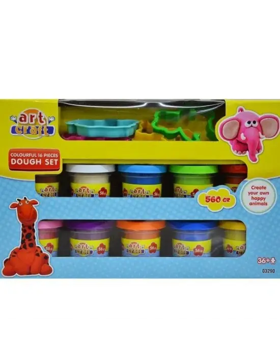 03290 Art Craft 16 parça HAMUR SETİ-RENGARENK / 560 gr
