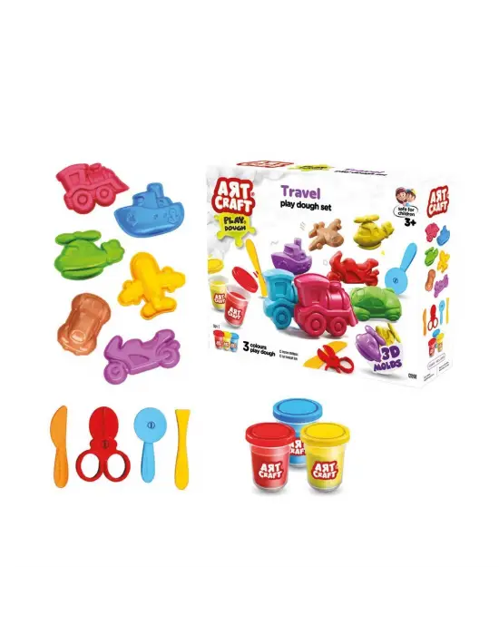 03998 Art Craft Seyahat Araçları Hamur Set 168 Gr -Fentoys