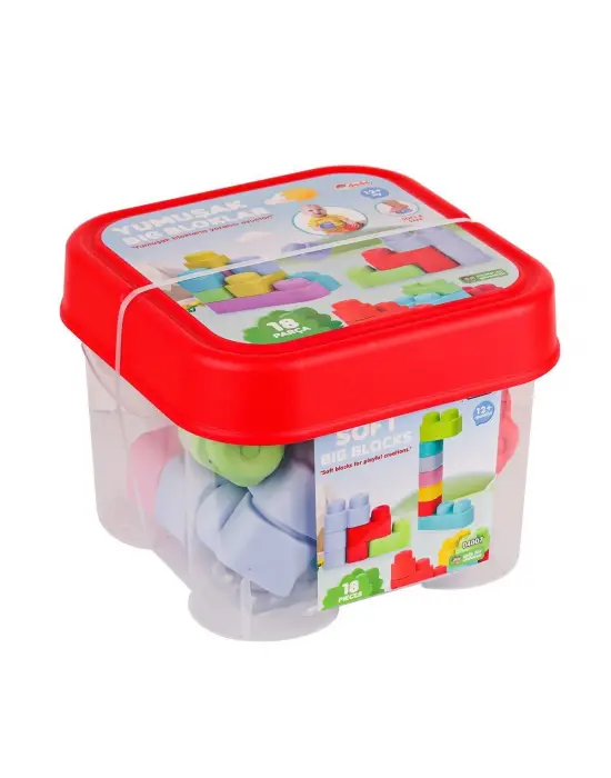 04007 Yumuşak Big Bloklar Kova 18 Parça -Dede