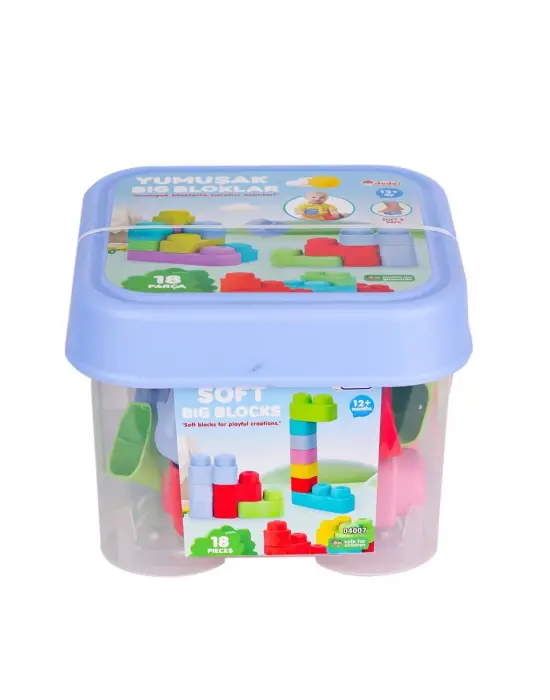 04007 Yumuşak Big Bloklar Kova 18 Parça -Dede