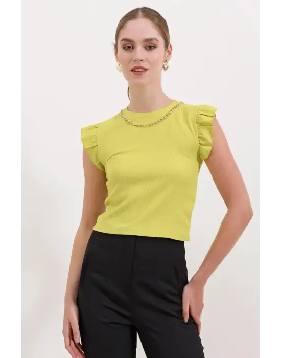 0430 Örme Bluz - A.Sarı