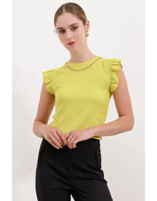 0430 Örme Bluz - A.Sarı