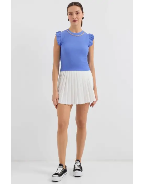 0430 Örme Bluz - B.Mavi