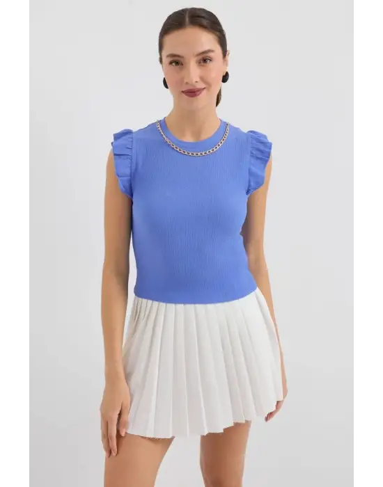 0430 Örme Bluz - B.Mavi