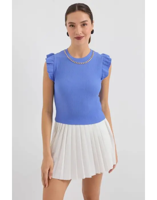 0430 Örme Bluz - B.Mavi