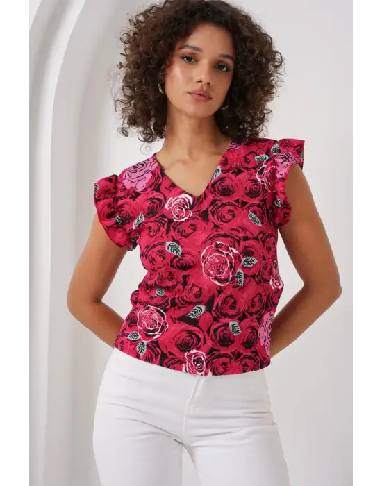 0430 Örme Bluz - D.Kırmızı