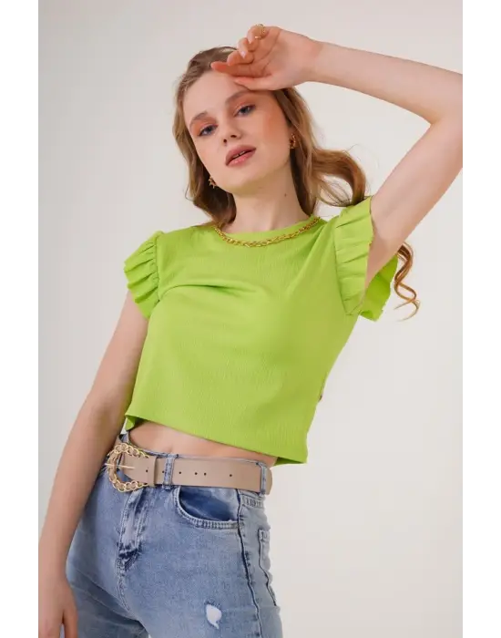 0430 Örme Bluz - E.Yeşil