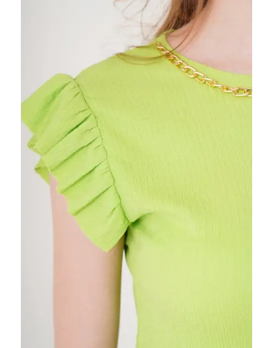 0430 Örme Bluz - E.Yeşil