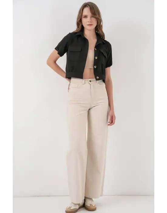 0663 Crop Ceket - Siyah