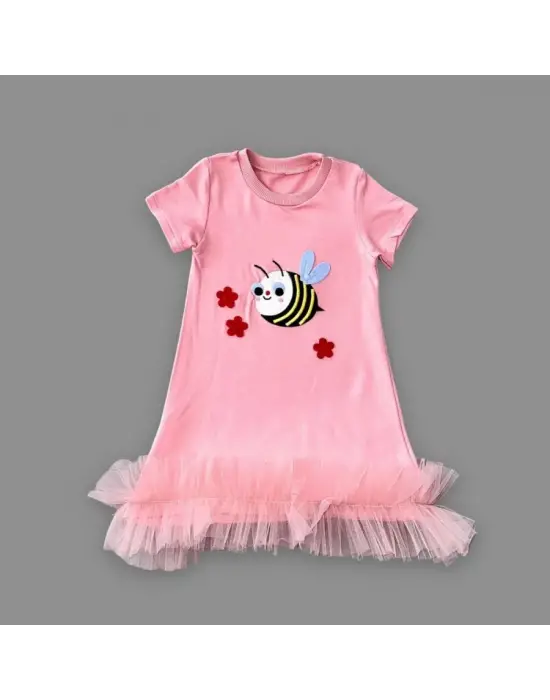 Enerjik Arıcık Nakışlı Fırfırlı Jile Elbise