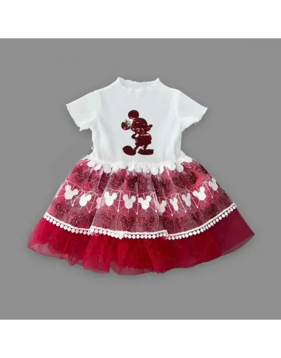 Sevimli Bebek Elbisesi Mickey Desenli