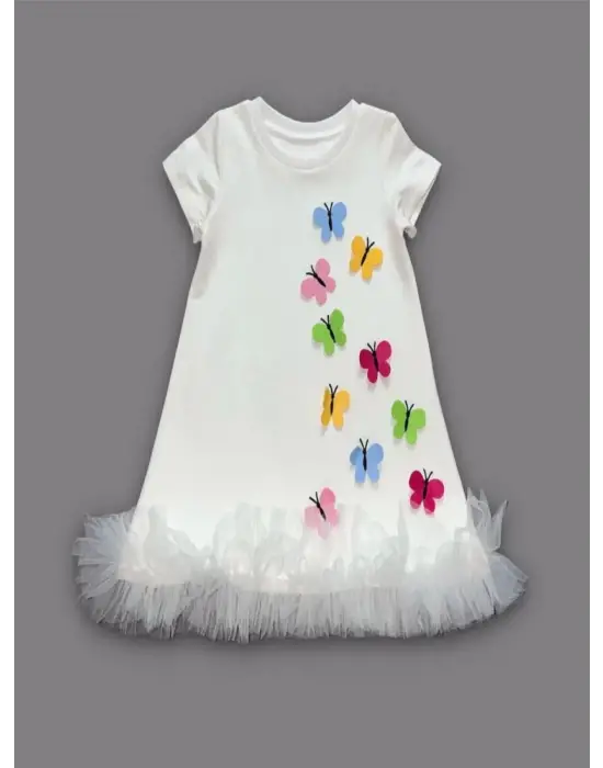 Çocuk Eteği Fırfırlı Jile Elbisesi