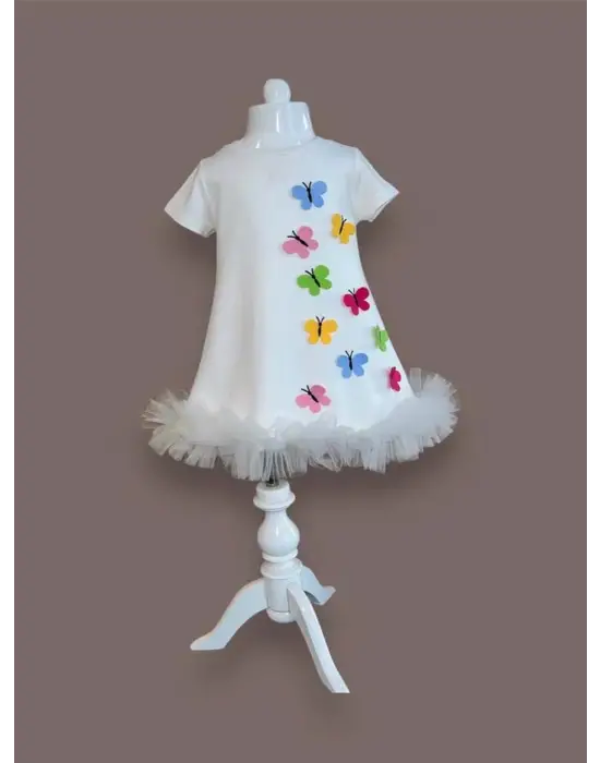 Çocuk Eteği Fırfırlı Jile Elbisesi