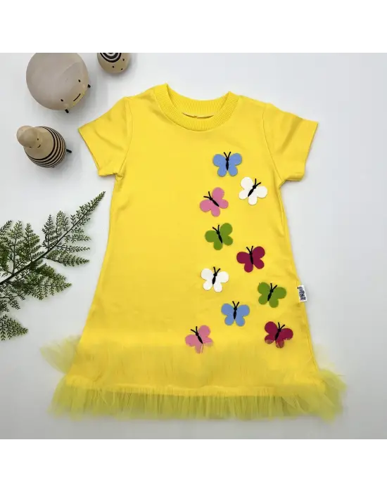 Çocuk Elbisesi Fırfırlı Jile Eteği