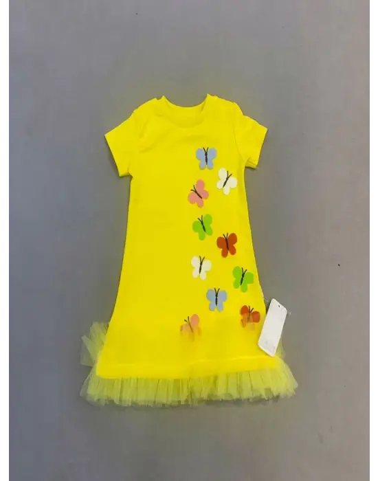 Çocuk Elbisesi Fırfırlı Jile Eteği