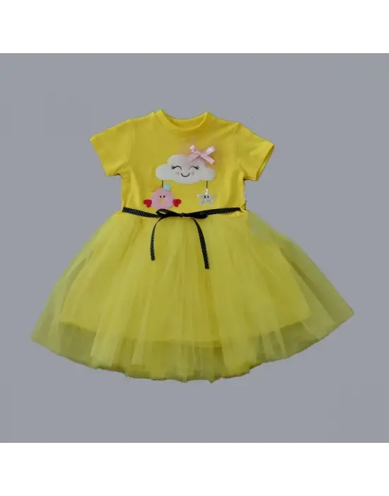 Zarif Nakışlı Kız Bebek Elbisesi