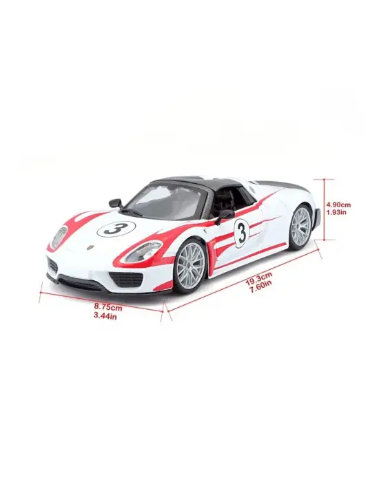 Omarı 1:24 Ölçekli Porsche Spyder Model Araba