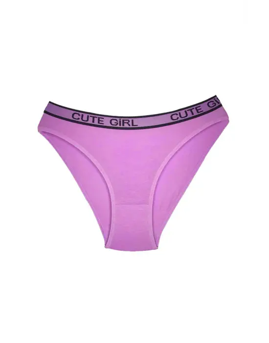 10 Adet Beli Yazılı Pamuklu Kalın Lastik Kadın Slip Külot