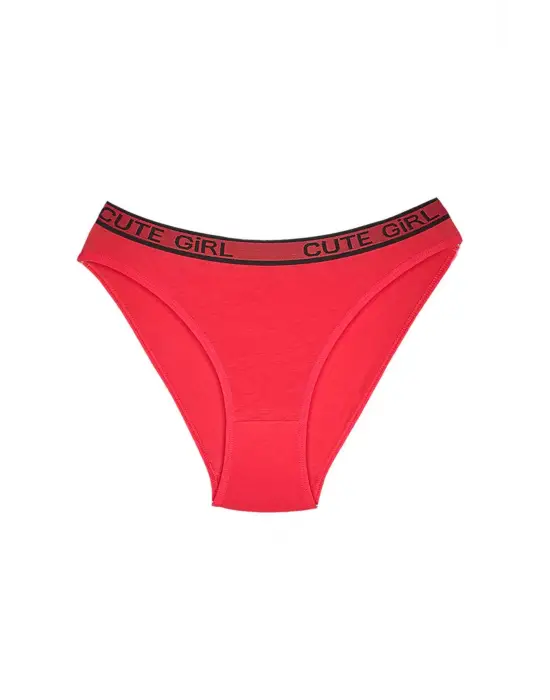 10 Adet Beli Yazılı Pamuklu Kalın Lastik Kadın Slip Külot