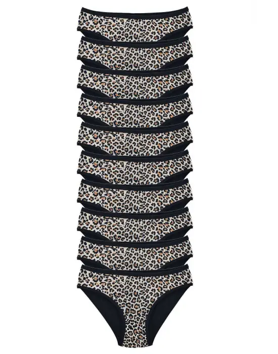Çarpıcı Leopar Desenli Kadın Slip Külot