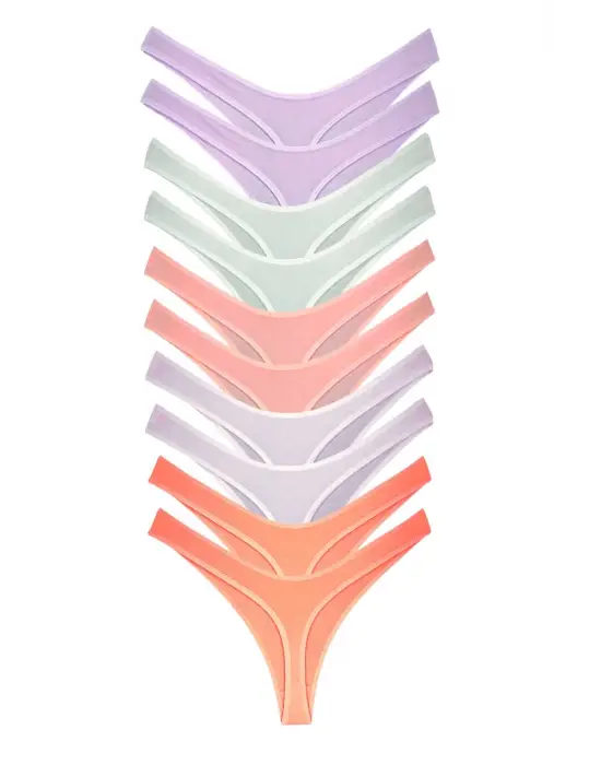 10 Adet Pamuklu Kadın Klasik Tanga Soft Renkler