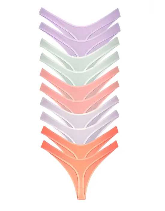 Omarı Yumuşak Pamuklu Kadın Klasik Tanga Seti