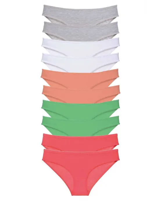 Çoklu Renk Likralı Kadın Slip Külot Seti