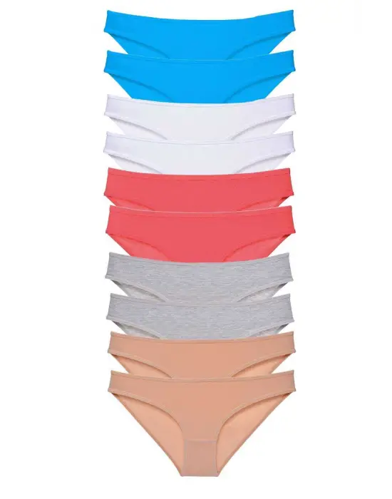 Trend Süper Eko Set Kadın Slip Beden Gri Beyaz Fuşya Mavi